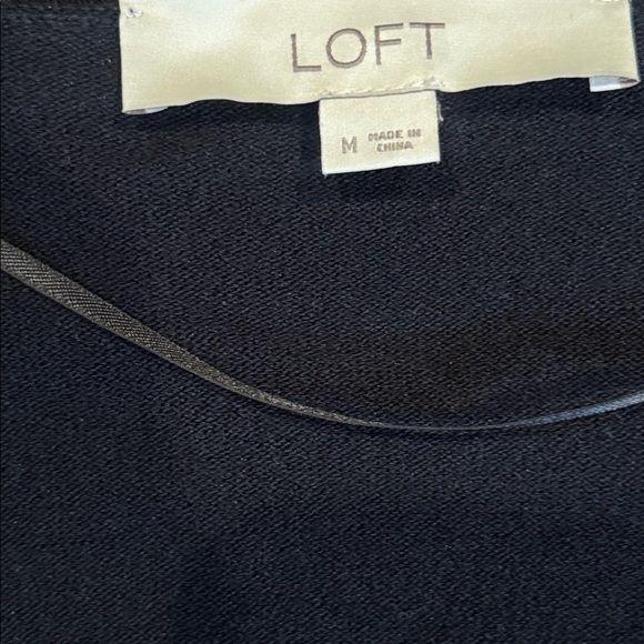 Medium Black LOFT Cardigan Long Sleeve Tee - Picture 5 of 9